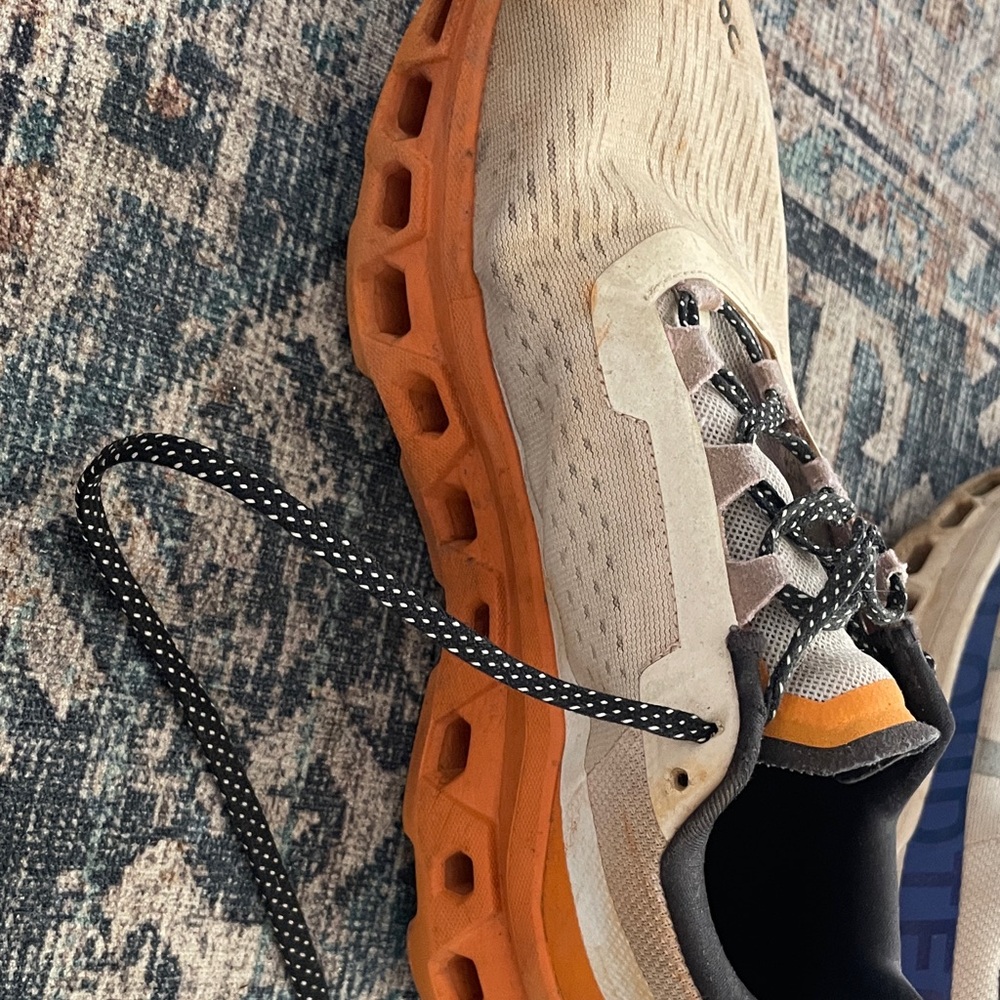 Two pairOn Running Women’s PRunning Shoes white with Orange and Blue Accents - Picture 6 of 9